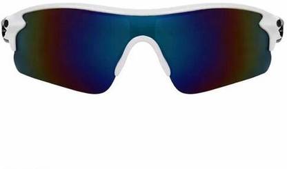 Cereto White and Black Sports Googles Mirrored UV Protection For Boys Cricket Goggles