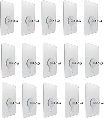 Qweezer 15 Pcs Screw Hooks, Punch-Free Wall-Mounted Screw Hook Hook 15