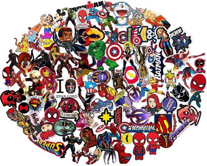 GraphixDesign Decals Sticker 30 Pack Random Sticker for Skateboard Helmet Laptop Bicycle PVC Reusable Laptop Skin Compatible for 15 inch