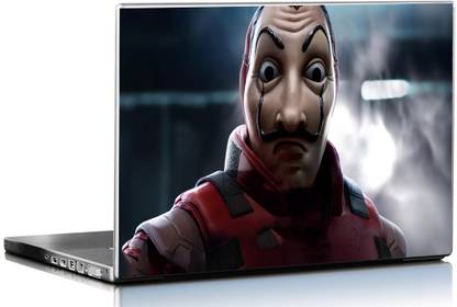 PIXELARTZ Laptop Skin Money Heist Dali Mask HD Quality 15.6 Inches Multi Colour (8093) Vinyl Laptop Skin Compatible for 15.6 inch