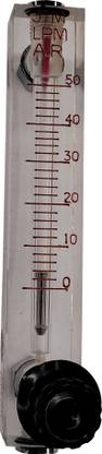 Japsin 0-50 LPM Rotameter Acrylic Body With Regulator(L Type) Size: 1/4" BSP for Air Test Indicator