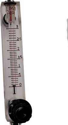 Japsin 0-3 LPM Rotameter Acrylic Body With Regulator(L Type) Size: 1/4" BSP for Air Test Indicator
