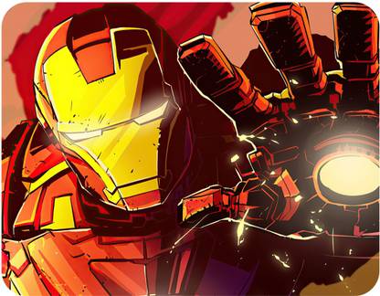 Artgenics Iron man Draw Non-Slip Rubber Base Mouse Pad for Laptop and Computer Non Slip Base Mousepad