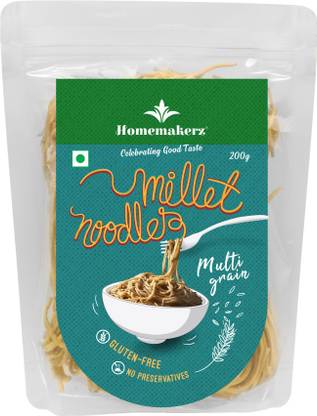 Homemakerz Multigrain Millet Noodles - Gluten-Free & Preservative Free Noodles - 200 gm Hakka Noodles Vegetarian