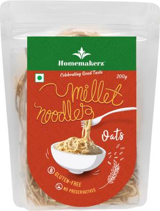Homemakerz Oats Millet Noodles - Gluten-Free & Preservative Free Noodles - 200 gm Hakka Noodles Vegetarian