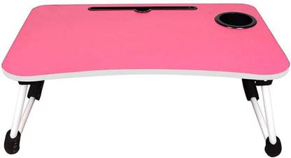 Kuddos Multipurpose Foldable Table with Cup Holder, Study , Bed ,Table, Portable Wood Portable Laptop Table