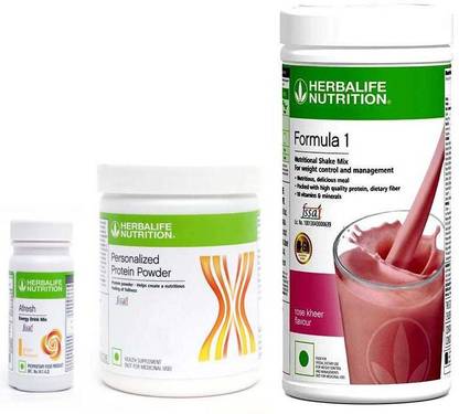 Herbalife Nutrition Formula 1 Shake Rose Kheer With Protein Powder And Afresh Energy Drink Ginger Plant-Based Protein