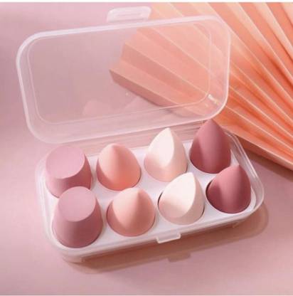 feelhigh cosmetics Blender Sponge 8 Pcs in A Storage Box ,Makeup Cosmetic Puff Sponge
