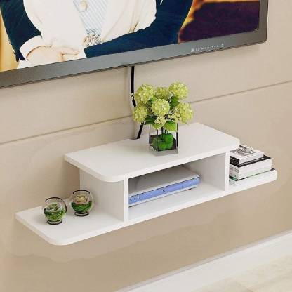 Decorestonia Wooden Floating TV Entertainment Unit - Wall Mounted Stand for Set Top Box MDF (मीडियम डेंसिटी फाइबर) वॉल शेल्फ