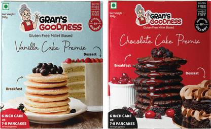 grans goodness GG Gluten free Millet Vanilla & Choco cake Premix - 200gms -Pack of 2 400 g