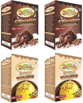 Dharmasut 2 Chocolate + 2 Rajbhog Instant Ice Cream Mix Powder | Combo of 4 | 400 g