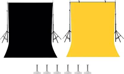Windrop Solutions ® Combo of Black & Yellow Screen Background Photo Video Studio Back drop 8 x 12 for Indoor-Outdoor Online Classes YouTube Videos Made in India Reflector