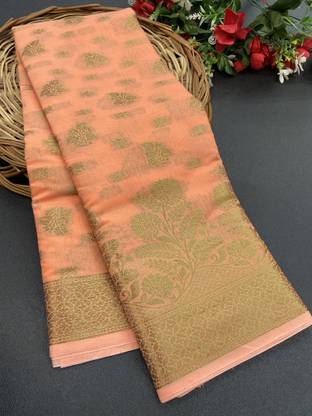 Woven Banarasi Cotton Silk, Jacquard Saree