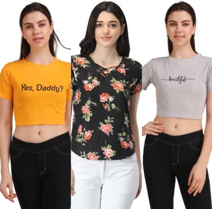 creadcraft Party Animal Print Women Multicolor Top