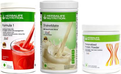 Herbalife Nutrition Formula 1 STRAWBERRY ( 500 gm) + Shake mate (500 gm) + Protein (200gm) set of 3