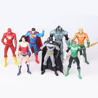 Delite New JUSTICE LEAGUE Super Hero Team Action Figures PVC Models Toys Kids Mega Pack