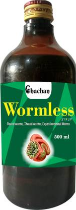 chachan WORMLESS SYRUP 500 ML Round worms ,Thread worms,Expels Intestinal worms