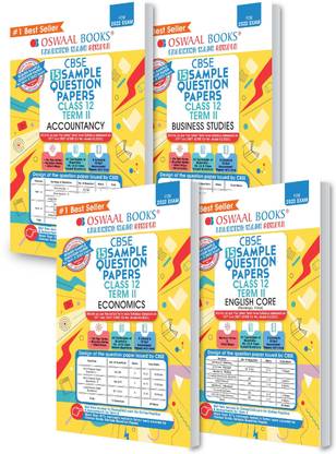 Oswaal Cbse Term 2 Accountancy, English Core, Business Studies & Economics Class 12 Sample Question Papers (Set of 4 Books) (Now Based on the Cbse Term-2 Subjective Sample Paper of Dt. 14 Jan 2022)