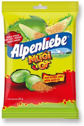 Alpenliebe Spicy, Sour, Delicious Pulling Mango Flavor to Receive Chili Salt Candy, 223g Raw Mango Candy