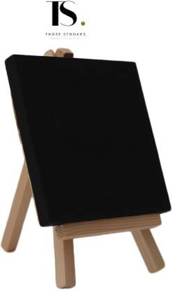THR3E STROKES Mini Display Easel 10 x 10 Canvas with 6" Tripod Stand for All Types of Painting Cotton Acid Free Board Canvas (Set of 1)