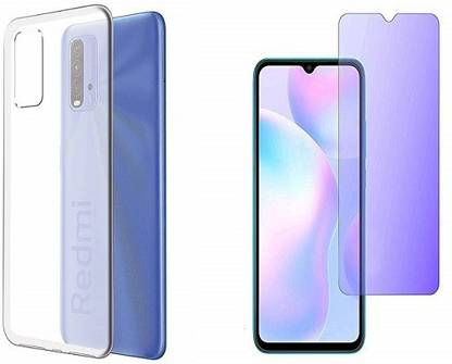 NIMMIKA ENTERPRISES Back Cover for XIAOMI REDMI 9 POWER BACK COVER & ANTI BLUE TEMPERED GLASS