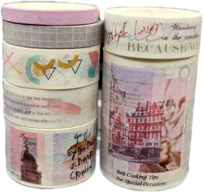 AgarwalCraft DECORATIVE SINGLE SIDED HANDHELD WASHI TAPES | DESINGER TAPES | PAPER TAPES (Manual)