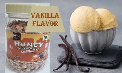 NUTRITIONAL NEEDS NN Honey Rolled Oats with Almonds 225 Gram Jar Vanilla Flavor Plastic Bottle
