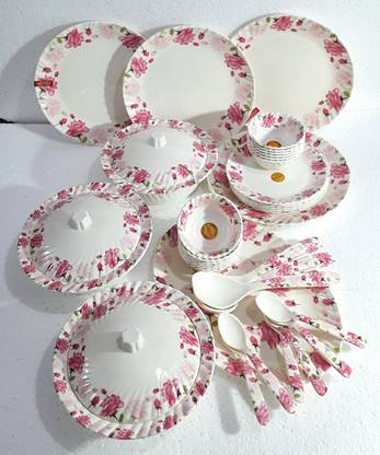 Radhe Crockery Pack of 40 Melamin Dinner Set