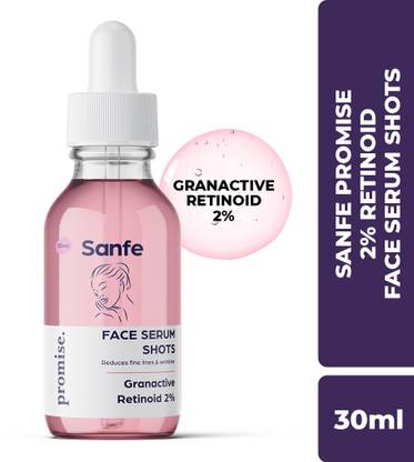 Sanfe Promise 2% Retinoid Face Serum Shots | For Wrinkles & Fine Lines, 30ml | Lightweight Night Cream (Emulsion) with Retinol Derivative For Sensitive Skin