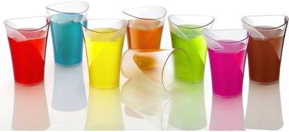 RENIS (Pack of 8) Apple Cut Shape Water and Juice Drinking Glass Set(250ml,Clear,Pack of 8) Glass Set Water/Juice Glass