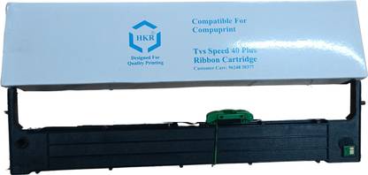 hkr Ribbon Cartridge for TVSE Speed 40 Plus Dot Matrix Printer Black Ink Toner