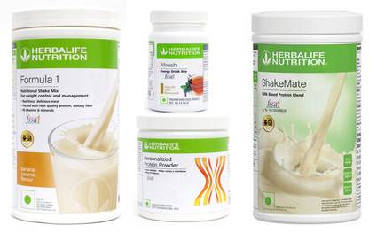 Herbalife Nutrition Formula 1 Banana + Protein Powder 200 G + Afresh - Tulsi + Shake Mate Protein Shake