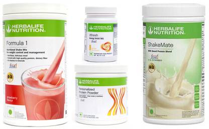 Herbalife Nutrition Formula 1 Strawberry + Protein Powder 200 G + Afresh - Ginger + Shake Mate Protein Shake