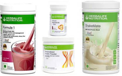 Herbalife Nutrition Formula 1 Rose Kheer + Protein Powder 200 G + Afresh - Elaichi + Shake Mate Protein Shake
