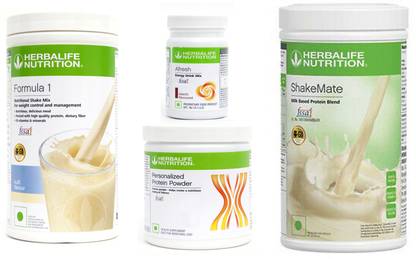 Herbalife Nutrition Formula 1 Kulfi + Protein Powder 200 G + Afresh - Elaichi + Shake Mate Protein Shake
