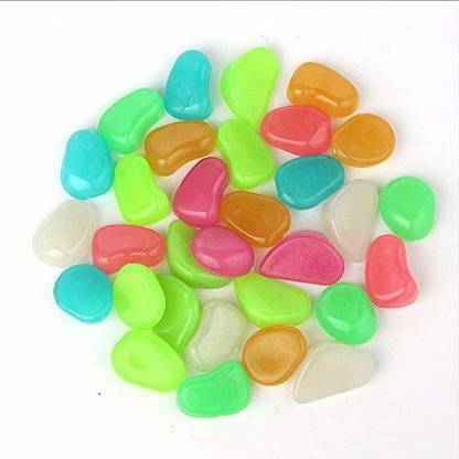 FLOSTRAIN Glow in The Dark Glowing Decorative Stones Pebbles Regular Rectangular Marble Pebbles