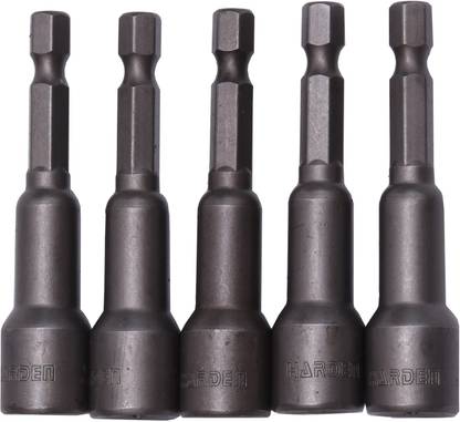 Harden Professional 5pcs 8mm Hex Shank Magnetic Power Nut Driver Socket, 65mm 550622 Socket Set