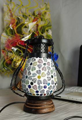 GAAMA Rajasthani Decorative Table Lighting Lamp (Multicolour) Night Lamp