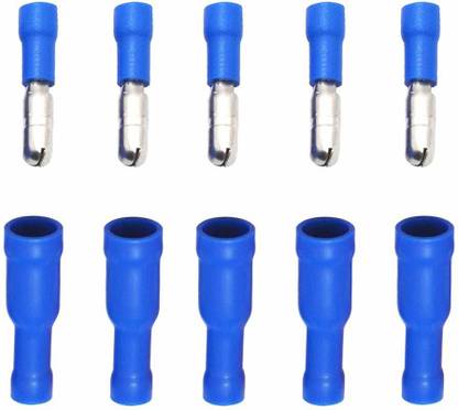 SK Electronics Insulated Male Female Bullet Wire Connector, Bullet Crimp Terminals Connectors ( MPD 2-156, FRD 2-156) Each 25 Pcs Pack of 50 Pcs Wire Connector