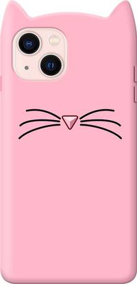 Dgeot Back Cover for Iphone 13 Mustache Meow Soft Silicone Cute 3D Cartoon Cat Ear Kitty