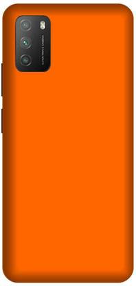 Printladder Back Cover for Poco M3 Orange Color Printed Cover