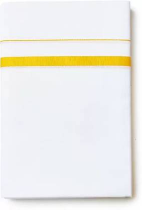 AfreenLtd WHITE COTTON SOLID MEN DHOTI WITH YELLOW BORDER | VELLA DHOTIS Solid Men Dhoti