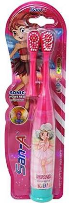 SARASI Vibration Motion Electric Toothbrush With Additional Head For Kids[Pack 1, Pink] Electric Toothbrush