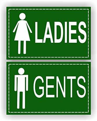GOODPRINTZONE Ladies And Gents Toilet Sign Board 5.mm Thick Waterproof Pack of 1 Set Emergency Sign