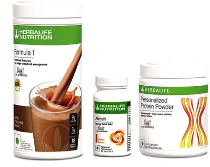 Herbalife Nutrition FORMULA 1SHAKE CHOCOLATE &PROTIEN POWDER 200 G AFRESH ENERGY DRINK PEACH Plant-Based Protein