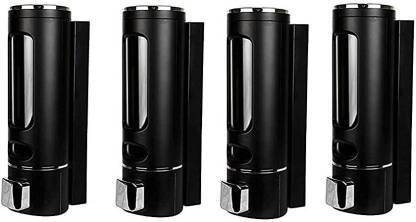 Redcroc Black Multi Purpose Wall Mounted Liquid ABS Plastic Soap Dispenser (Pack Of 4) 400 ml Gel, Liquid, Lotion, Foam, Conditioner, Soap, Shampoo, Sanitizer Stand Dispenser
