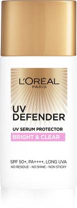 L'Oréal Paris Sunscreen - SPF 50 PA+++ UV Defender Serum Protector Sunscreen SPF 50 PA+++, Bright & Clear, 50 ml