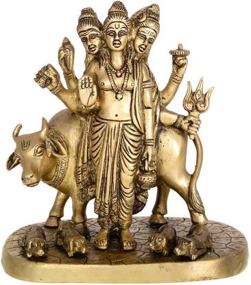 Idolsplace Brass Made Shri Guru Dattatreaya Puja Idol/ Bhagwan 2000 Decorative Showpiece  -  24 cm