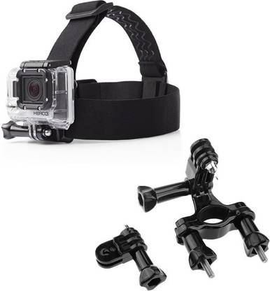 quikprof Bikemount+3 And Adjustable Headband Head Strap Mount Head Belt for GOPRO (combo) Strap