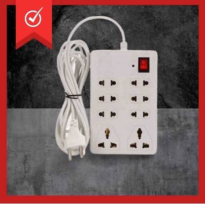 Homic 8+1 Extension Board,Surge Protector with Long Wire capacity upto 6amp 8  Socket Extension Boards
